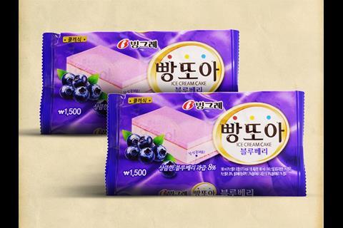 South Korea: Blueberry Ice Cream Cake